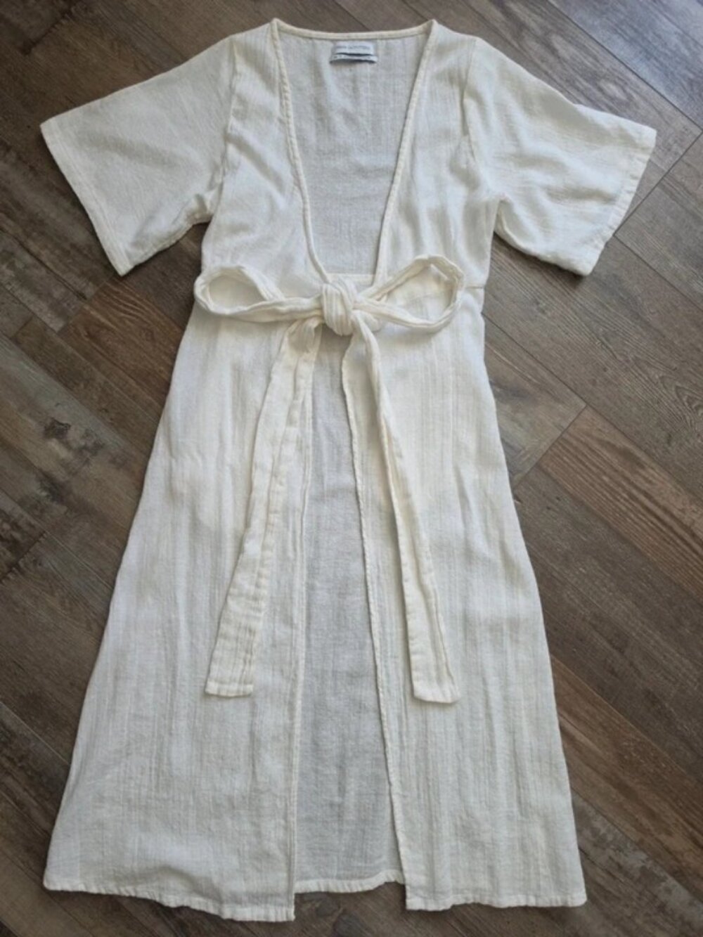 XS Urban Outfitters cream tie waist cover up for spa pool beach festival New